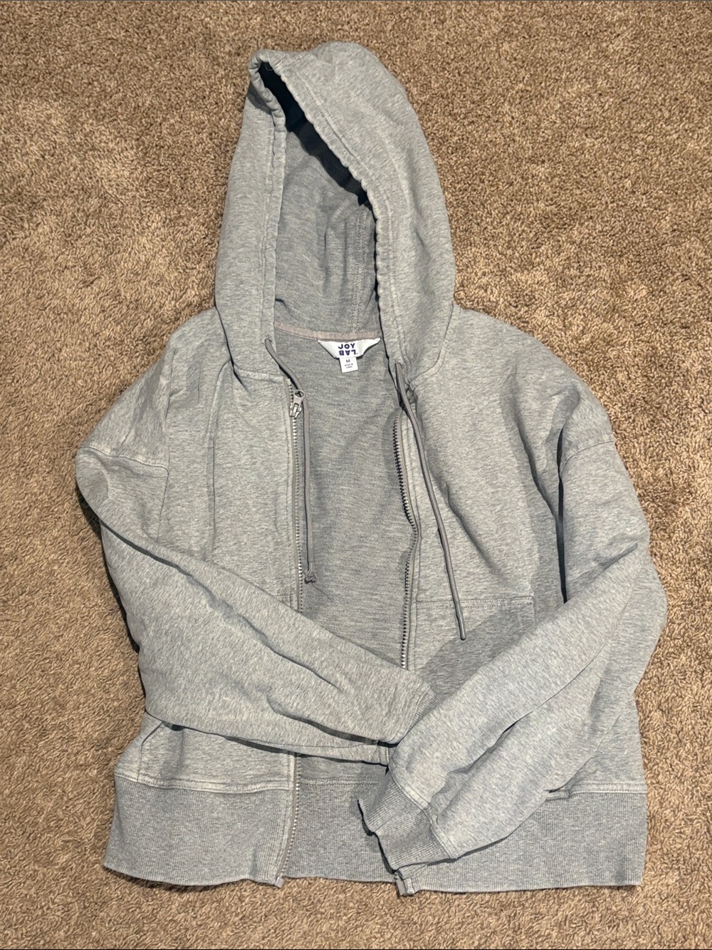 JoyLab Men’s Heather Gray Zip-Up Hoodie Sweater